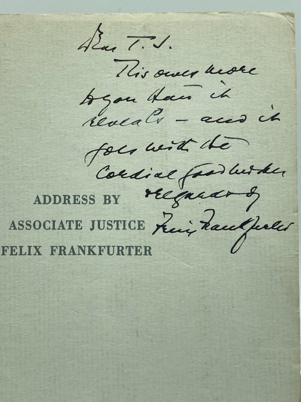 Address by Associate Justice Felix Frankfurter at the Inauguration of Dr. Harry N. Wright, Sixth President of the City College - Image 2