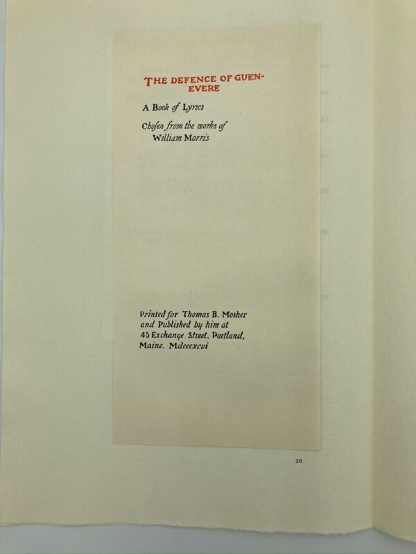 A Checklist of the Publications of Thomas Bird Mosher of Portland Maine: MDCCCXCI-MDCCCCXXIII - Image 9