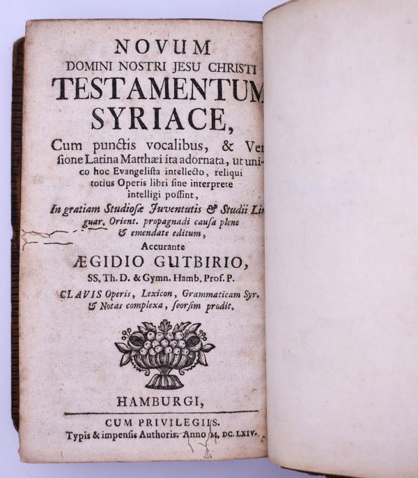 Novum Testamentum Syriace; Notae Criticae In Novum Testamentum Syriacum; Lexicon Syriacum - Image 2